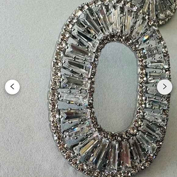 Natasha  Swarovski Baguette Round Earring - Picture 4 of 5